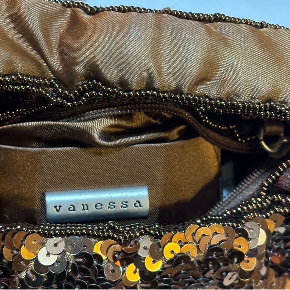 Vanessa Small Brown Sequin Evening Purse - Picture 10 of 10